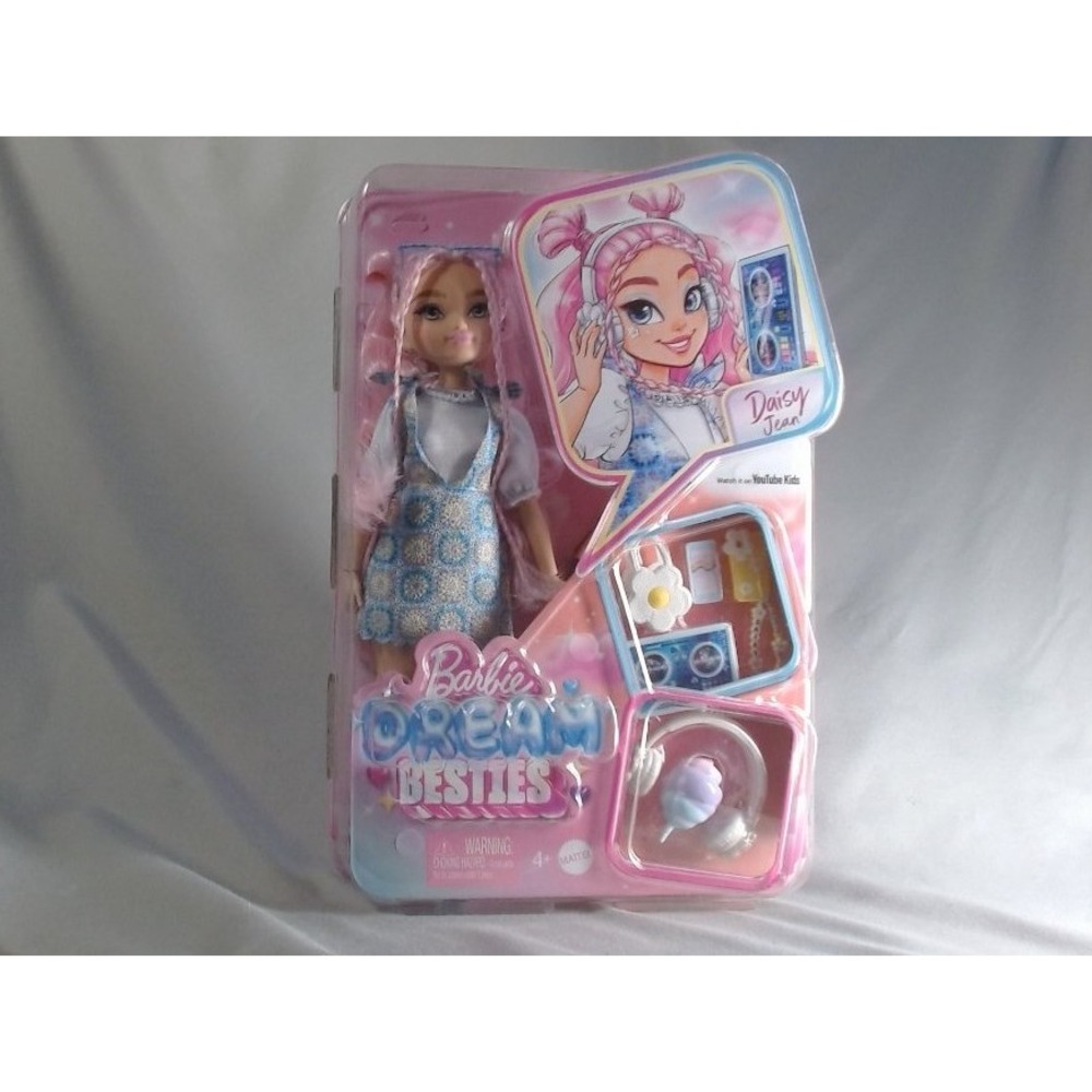 Barbie Dream Besties Daisy Jean Doll with DJ Accessories Pink Hair Mattel HYC03